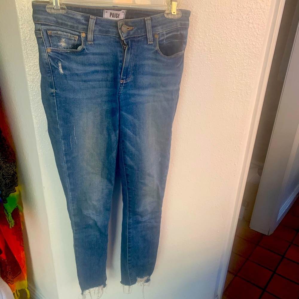 Paige cropped distressed jeans